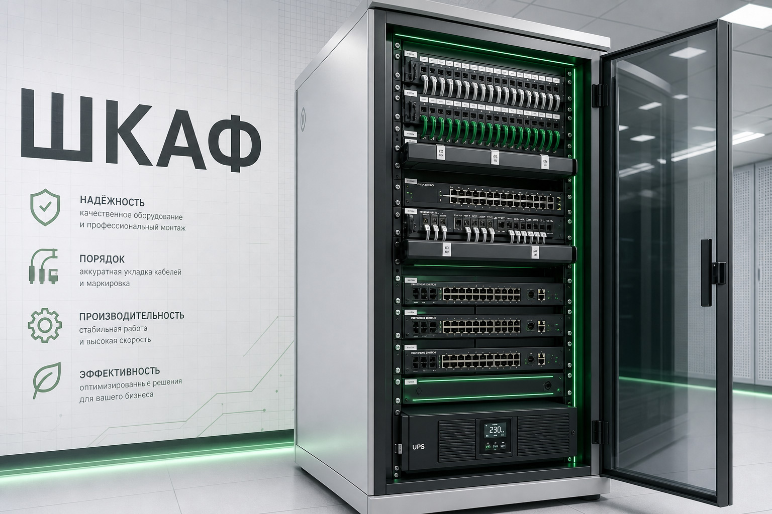 Коммутационный узел и серверная зона