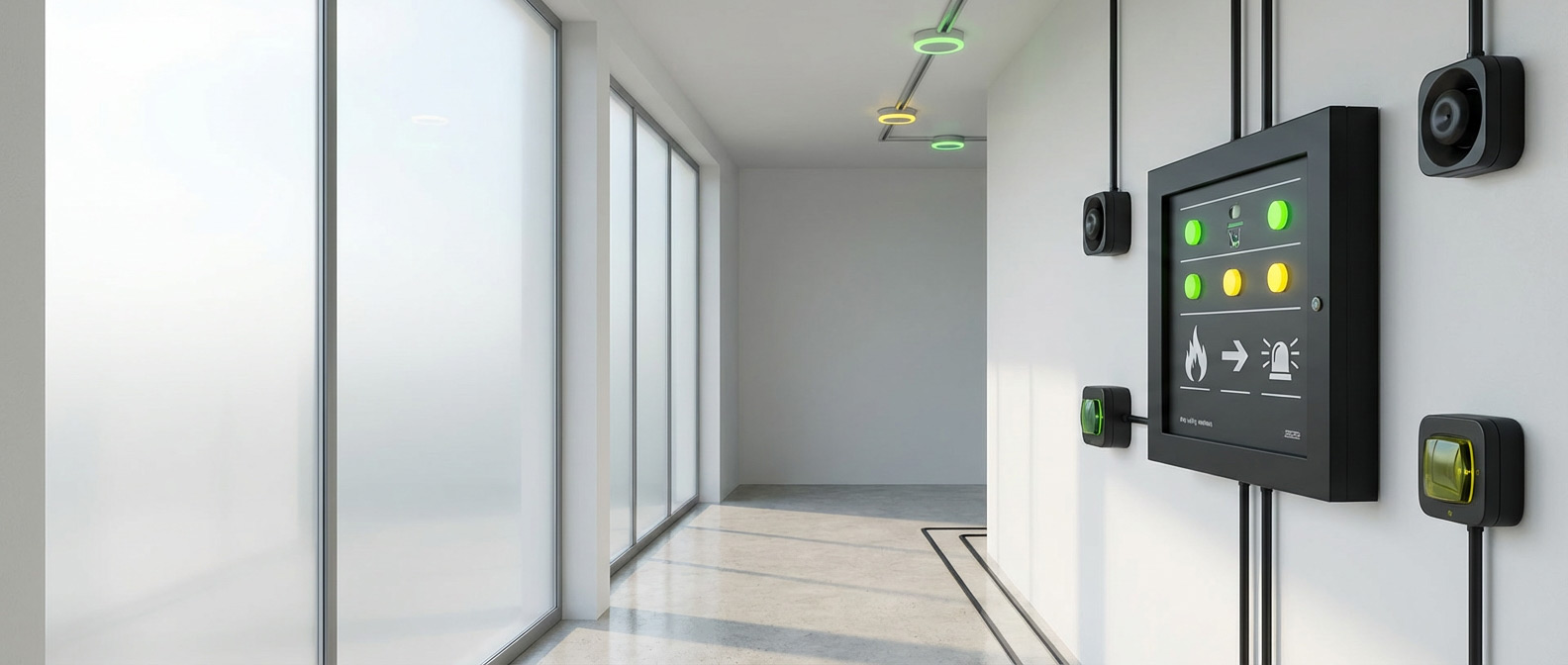 Табло и предупреждающие сигналы при автоматическом пожаротушении