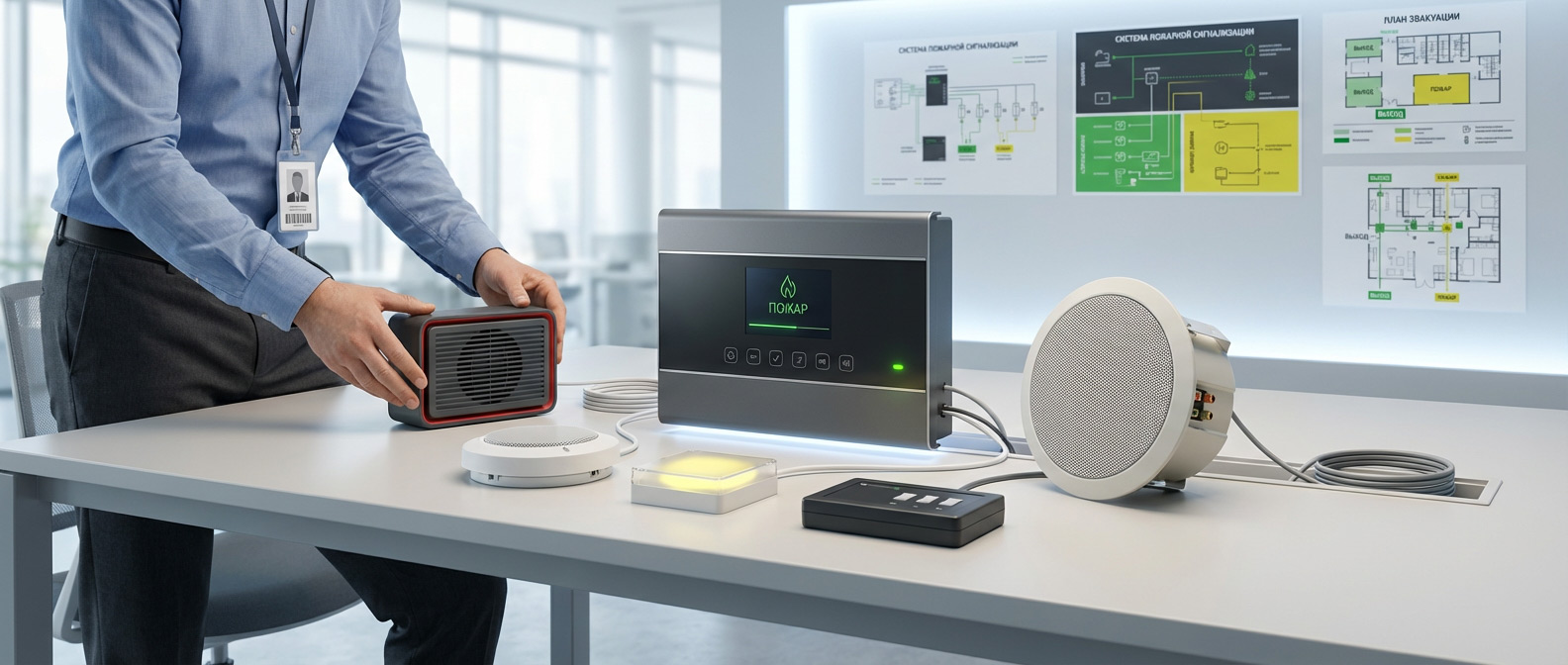 Подбор компонентов для системы оповещения при пожаре