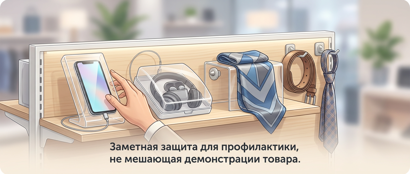 Сенсорная защита на открытой выкладке