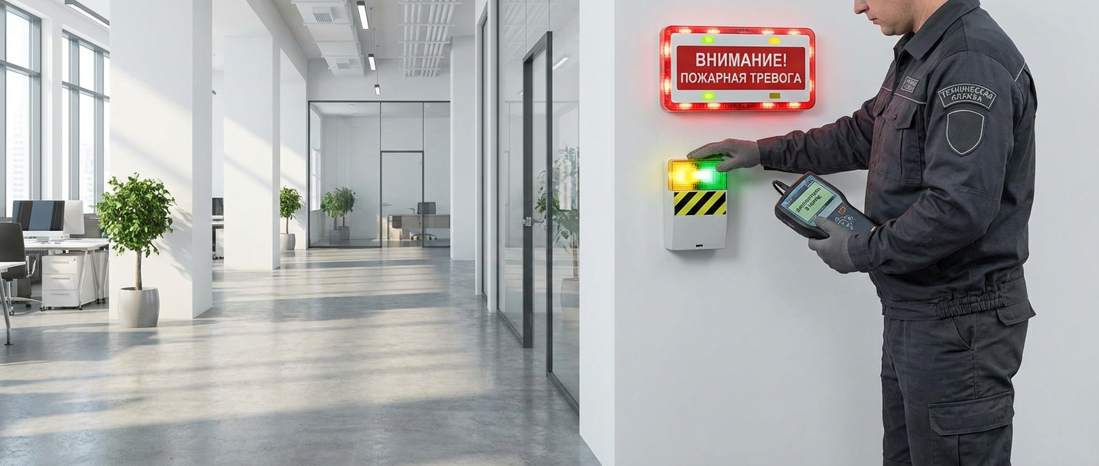 Оповещатели пожарной сигнализации на объекте