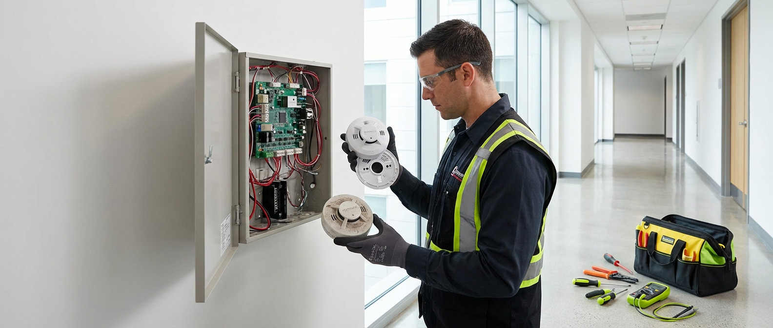 Замена элементов пожарной сигнализации