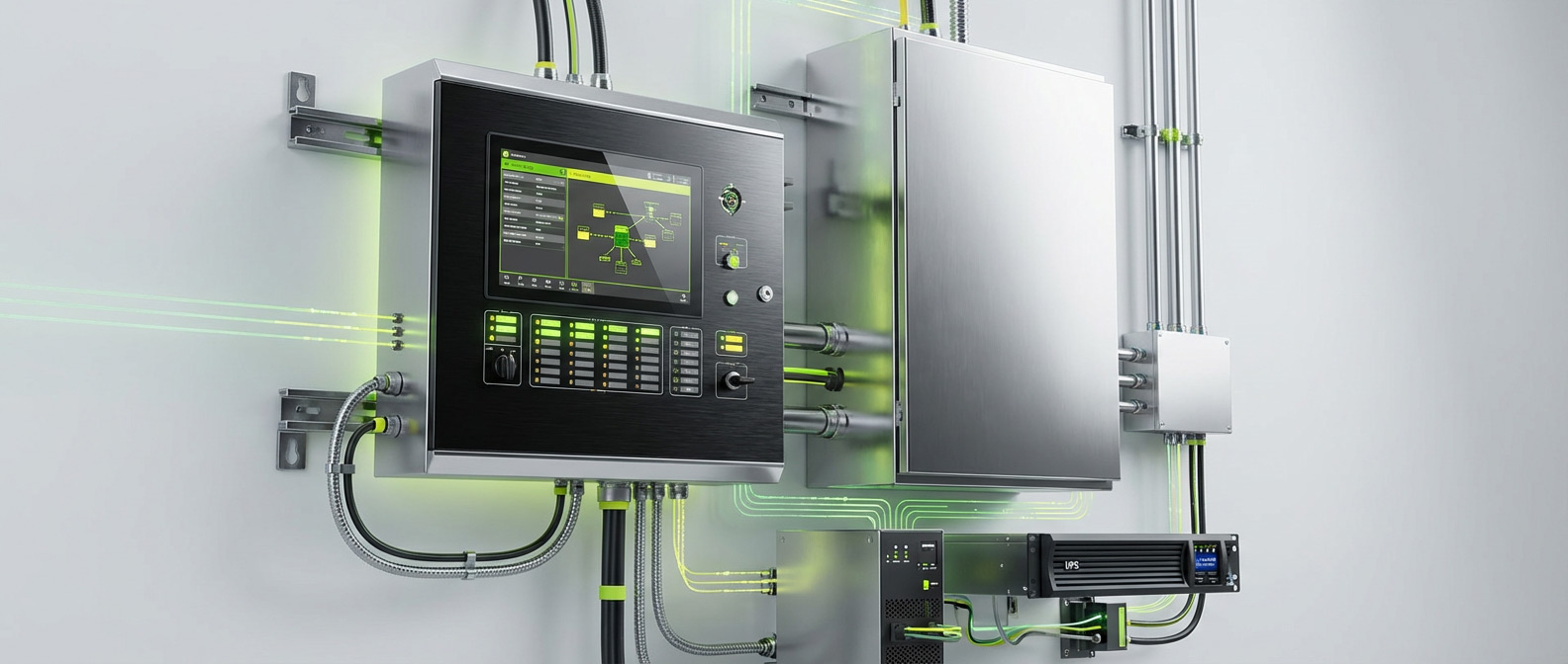 Панель управления, шкаф и питание системы